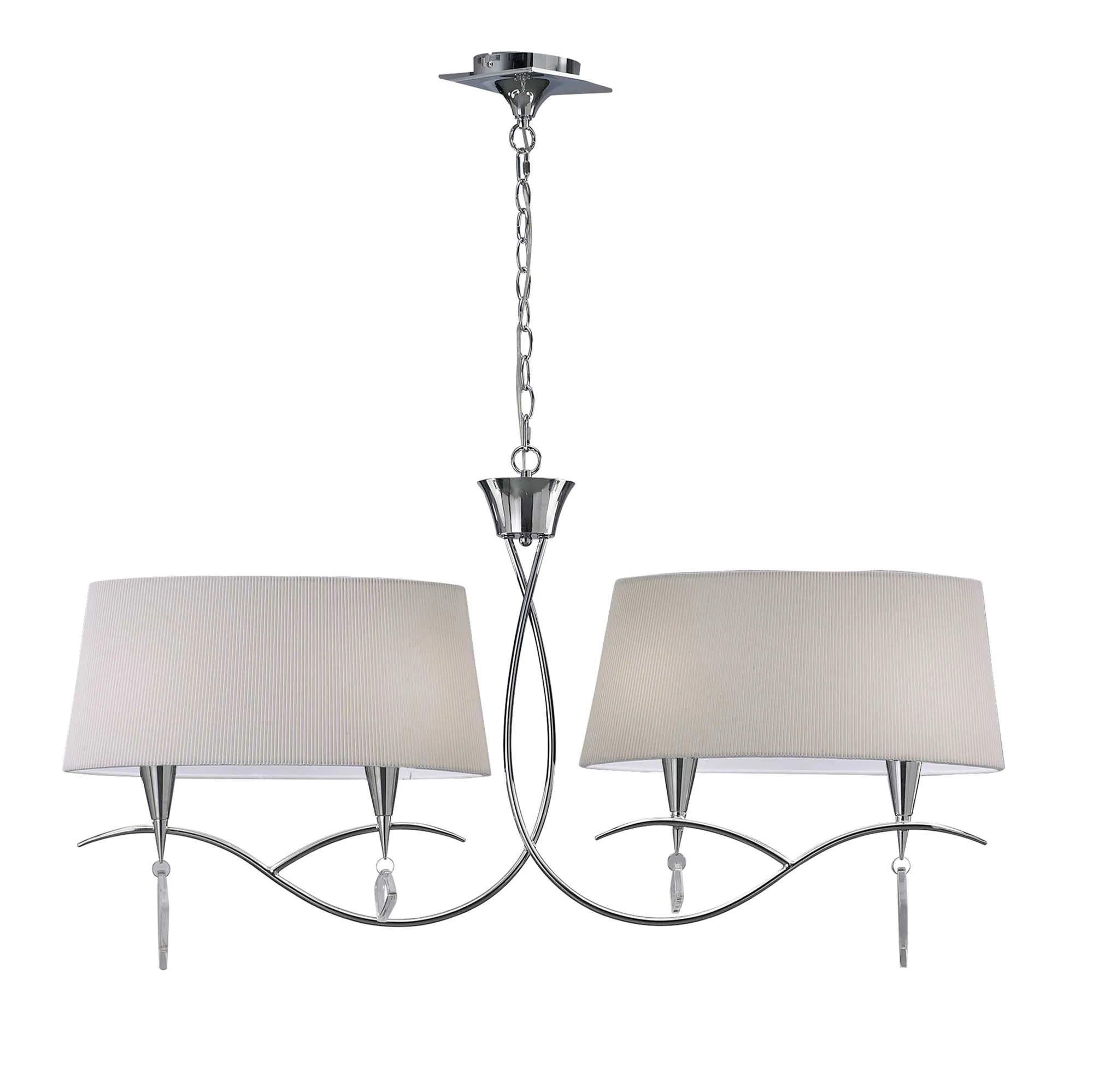 Mara Polished Chrome-Ivory White Ceiling Lights Mantra Multi Arm Fittings